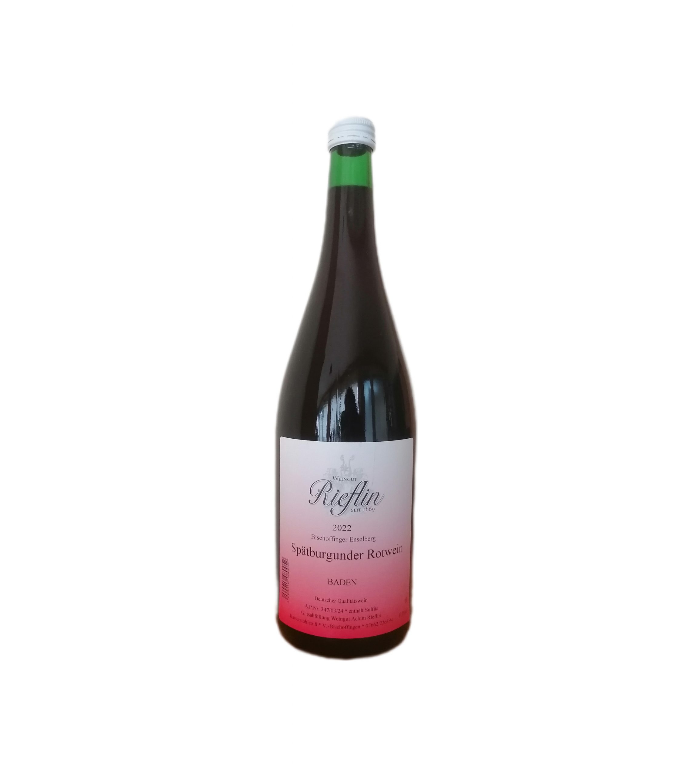 <b>2022er Spätburgunder Rotwein</b><br><b>Qualitätswein harmonisch</b>